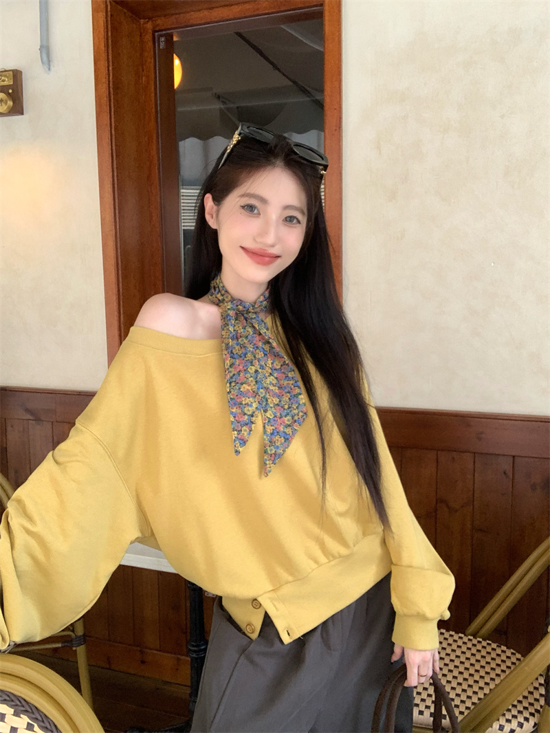 Autumn Off-Shoulder Sweatshirt and Pants Two-Piece Set for Women - Image 4