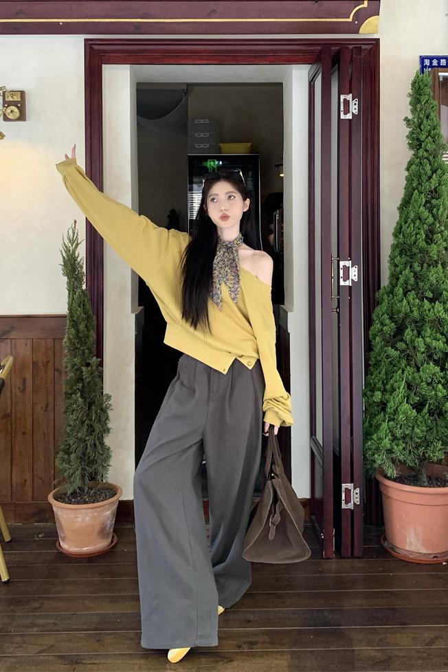 Autumn Off-Shoulder Sweatshirt and Pants Two-Piece Set for Women - Image 5