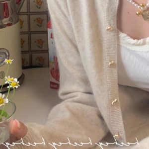 Women's Love Heart Button Knit Cardigan Loose Lazy Sweater Outerwear