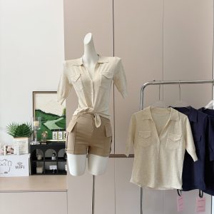 Women's Long Sleeve Woven Knit Top - Versatile Summer 2026