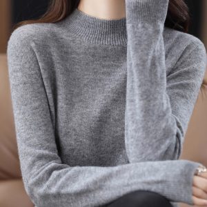Women's Half Turtleneck Knit Base Sweater - Soft Fine Knit Pullover
